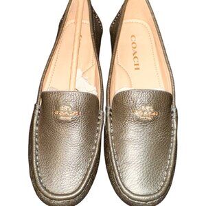 Coach Amazon Green Marley Leather Driver Slip Ons